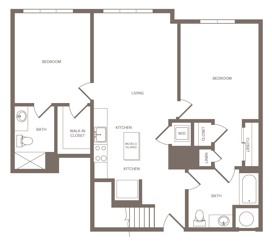 Floorplan for Apartment #1109, 2 bedroom unit at Halstead Parsippany